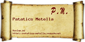 Patatics Metella névjegykártya
